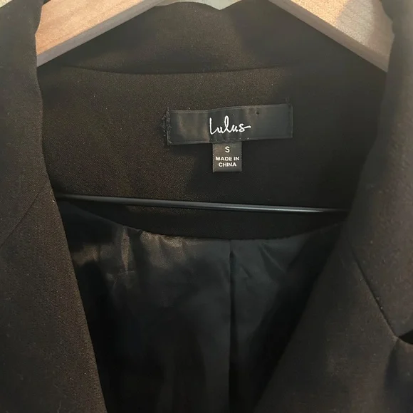 Lulus Captain’s Blog Black Double-Breasted Coat Size Small Neutral Jacket - Picture 4 of 12